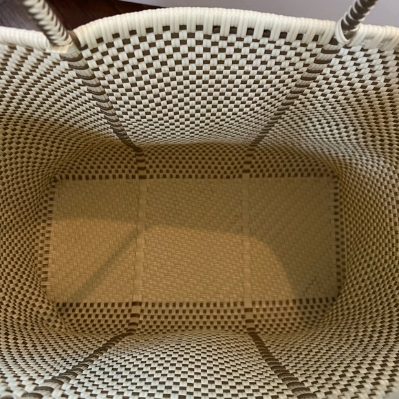 Woven Tote Bag with Pom Pom Charm - Picture 3 of 6